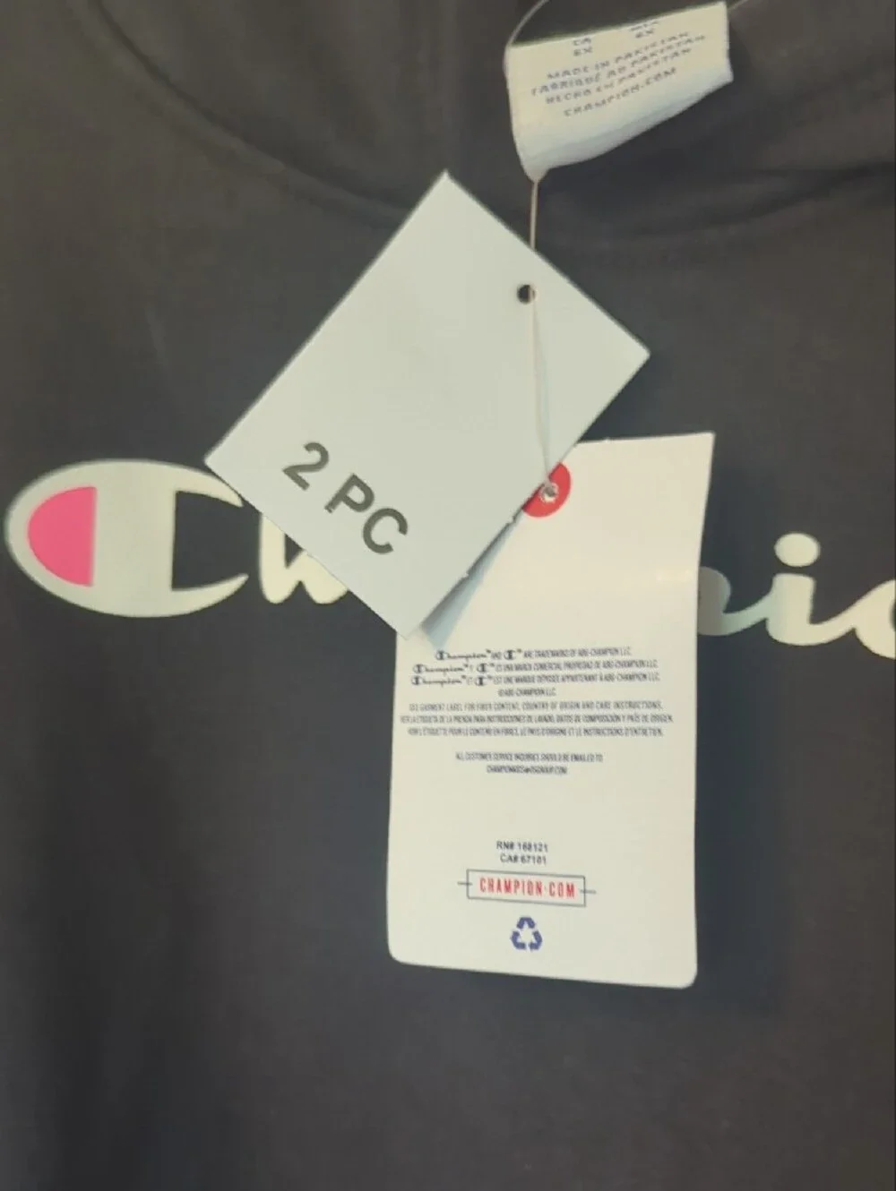 Champion Kids Black Hoodie and Jogger Set with Logo